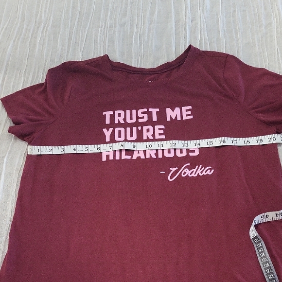 Torrid Maroon Classic Fit Tee with White Text - Picture 5 of 8